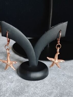 Hand Crafted Copper Starfish Drop Earrings